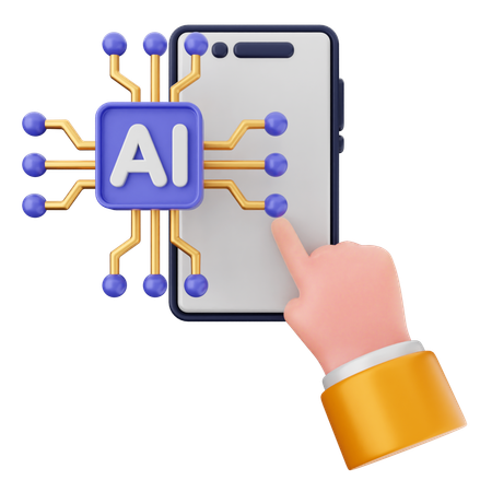 Smartphone ai  3D Icon