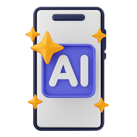 AIスマートフォン  3D Icon