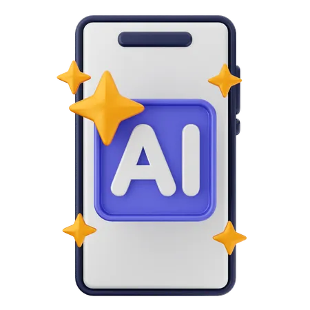 AIスマートフォン  3D Icon