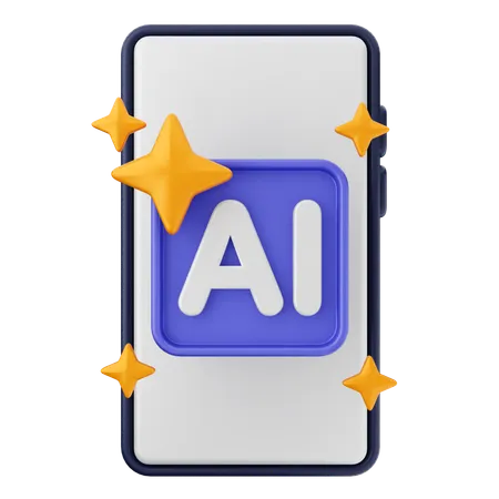 AIスマートフォン  3D Icon