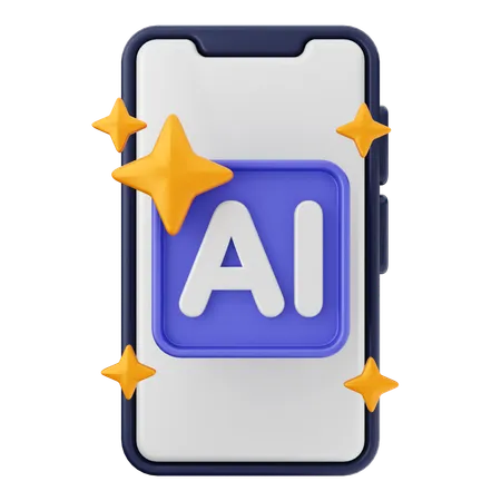 AIスマートフォン  3D Icon