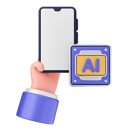 Ai Smartphone  3D Icon