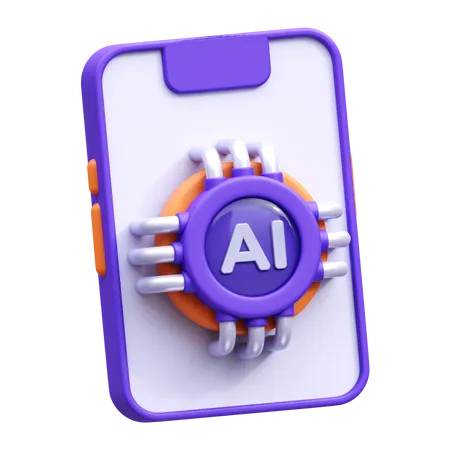 Ai Smartphone 3 D Illustration Icon 3D Icon