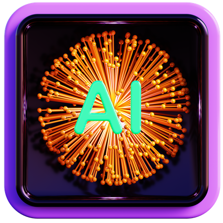 AI Technology Badge  3D Icon