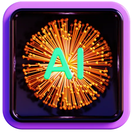 AI Technology Badge  3D Icon