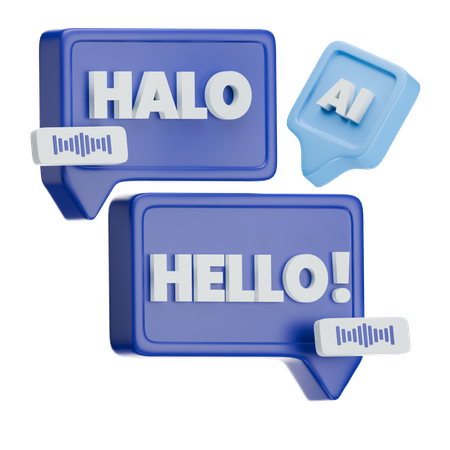 Ai Text Translator  3D Icon