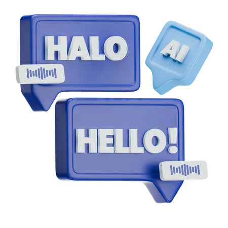 Ai Text Translator  3D Icon