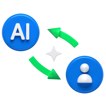 3 D Icon Of A Symbol Showing Human And Ai Interaction 3D Icon