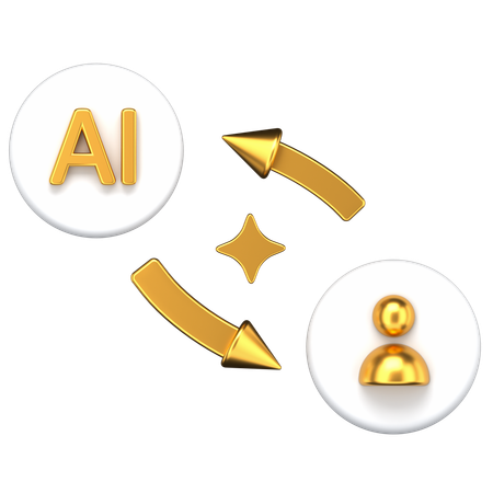 AIから人間へ  3D Icon
