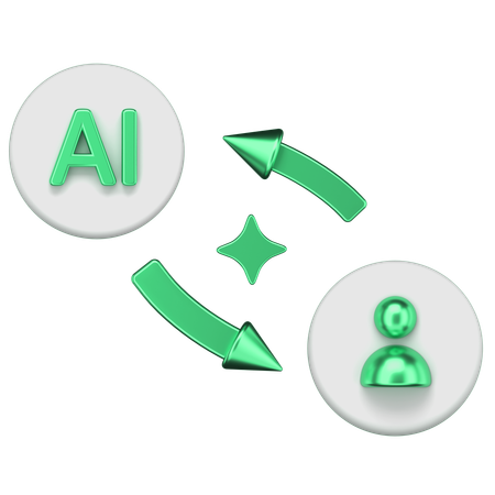 AIから人間へ  3D Icon