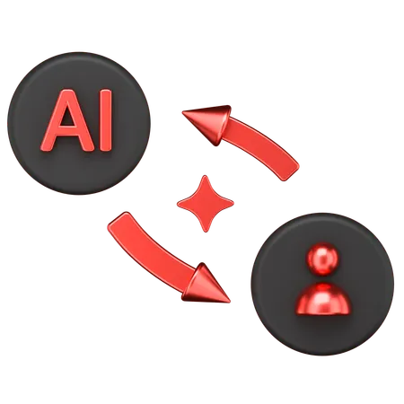 Ai To Human  3D Icon