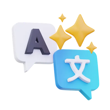 AI翻訳通訳  3D Icon