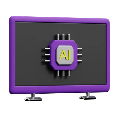 AI TV  3D Icon