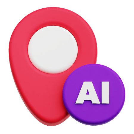Ubicación de IA  3D Icon