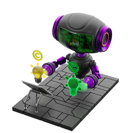 Ai Violating Copyrights  3D Icon