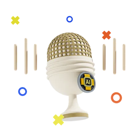 Ai Voice 3 D Icon And Illustration 3D Icon