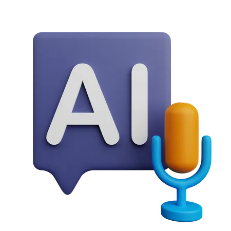 AI Voice Asisstent 3D Icon