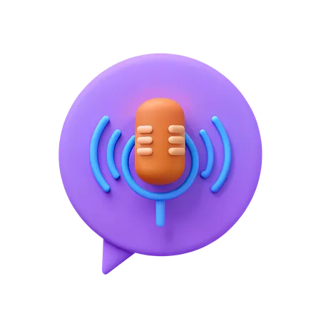 AI Voice Recognition  3D Icon