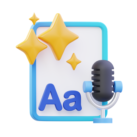 AI音声テキスト変換  3D Icon