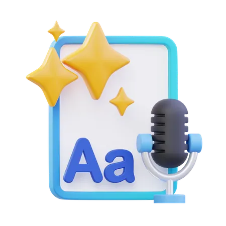 AI音声テキスト変換  3D Icon