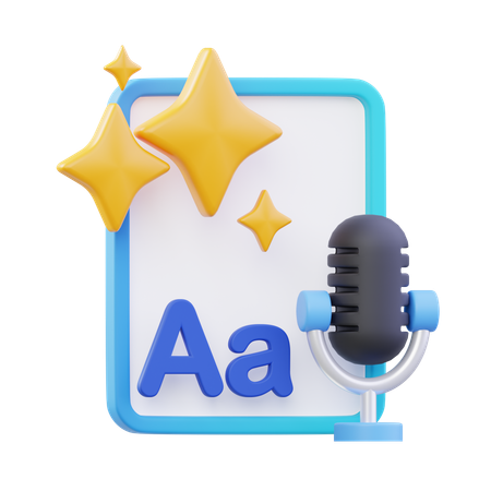 AI Voice to text  3D Icon
