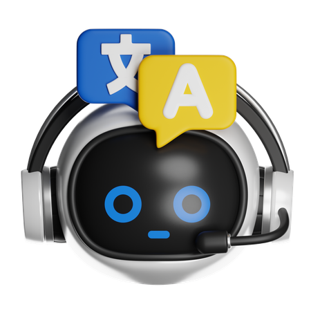 Ai Wearing Translator Headset  3D Icon
