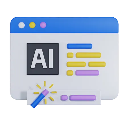 AI Web  3D Icon