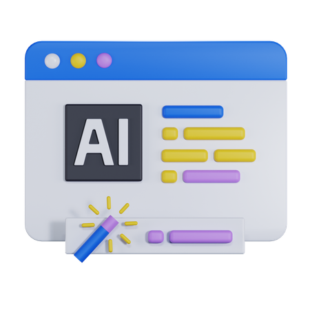 AI Web  3D Icon