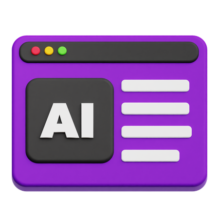 Ai Website  3D Icon