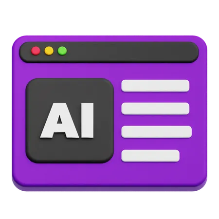 Ai Website  3D Icon