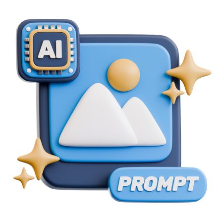 Ai With Prompt  3D Icon
