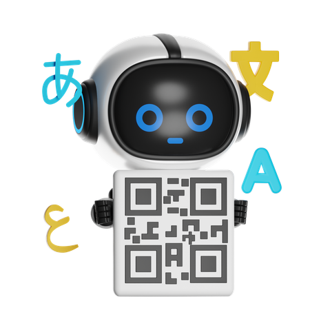 Ai With Qr Translation Code  3D Illustration