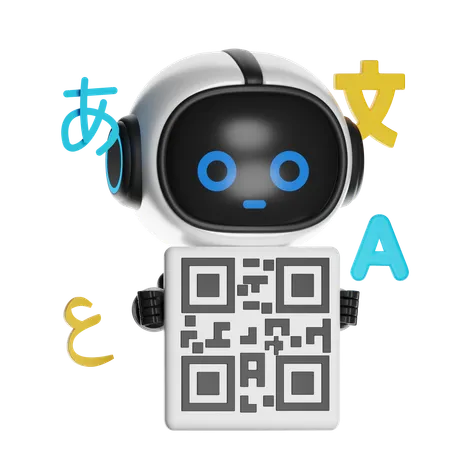 Ai With Qr Translation Code  3D Illustration