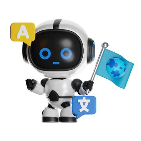 Ai With World Flags  3D Illustration