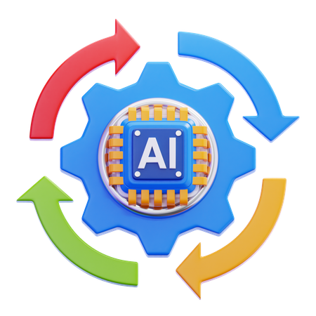 AI Workflow  3D Icon