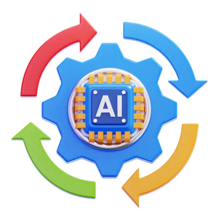 AI Workflow  3D Icon