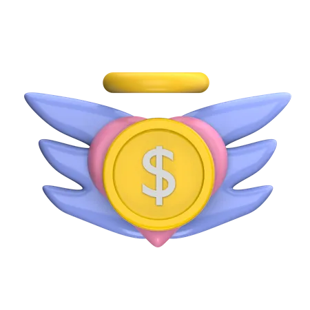 Ailes en dollars  3D Icon