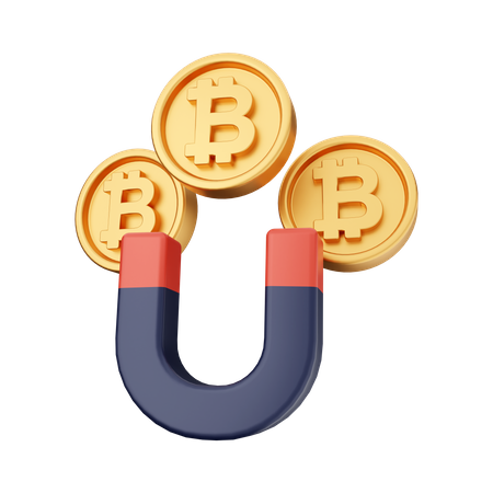 Aimant bitcoin  3D Icon