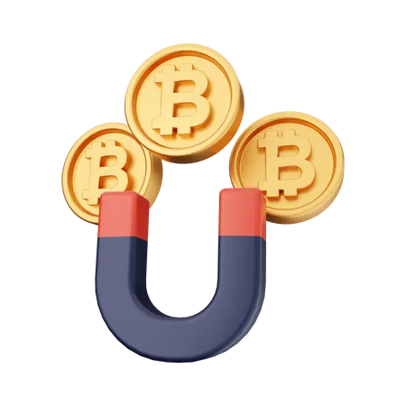 Aimant bitcoin  3D Icon