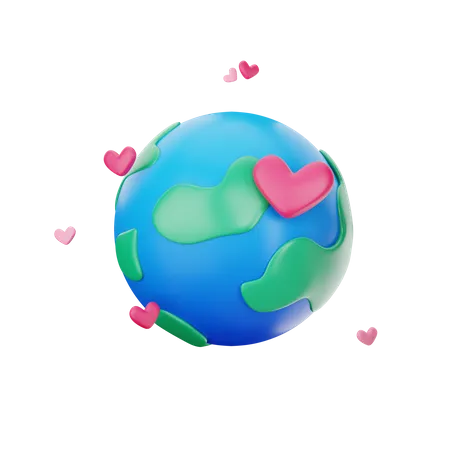 Aimer la terre  3D Icon