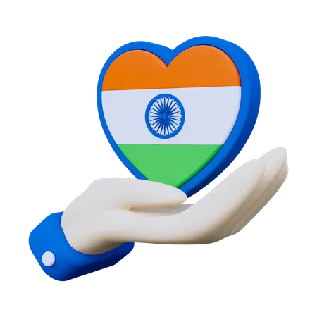 Aimer l'Inde avec la main  3D Icon