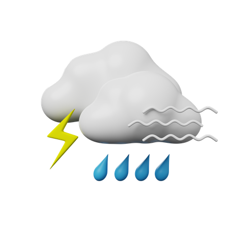 Mit Gewitter und Wind  3D Illustration