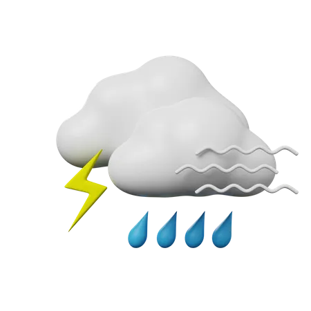 Mit Gewitter und Wind  3D Illustration