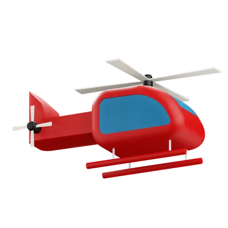 3 D Helicopter Illustration With Transparetnt Background 3D Icon