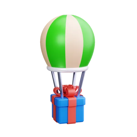 Air balloon delivery  3D Icon