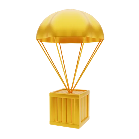 Air Balloon Delivery  3D Illustration