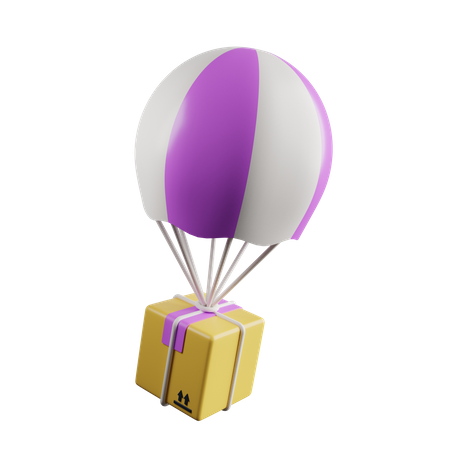 Air Balloon Delivery  3D Illustration