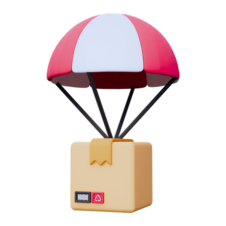 Air Balloon Delivery  3D Icon
