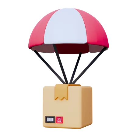 Air Balloon Delivery  3D Icon