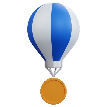 Air Balloon With Empty Coin  3D Icon